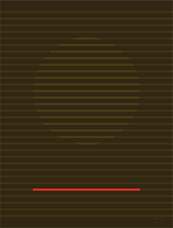 Brown circle hidden by stripes